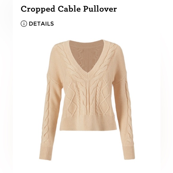 CAbi Sweaters - 🚨 LAST CALL 🚨 Cropped Cable Pullover sweater perfect spring neutral
Size L